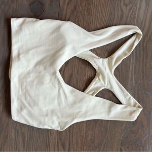 Butter yellow Cream Racerback Sports Bra
